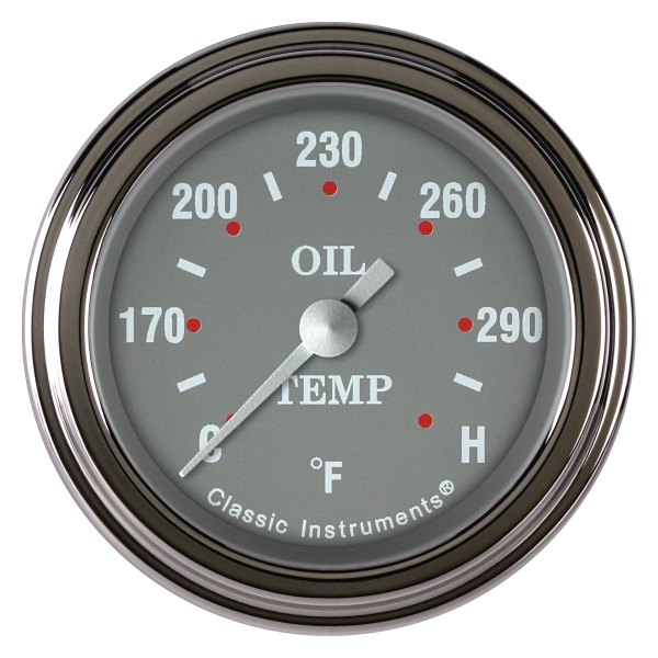 Classic Instruments® - Silver Gray Series 2-1/8" Oil Temperature Gauge