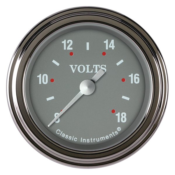 Classic Instruments® - Silver Gray Series 2-1/8" Voltmeter, 8-18 V
