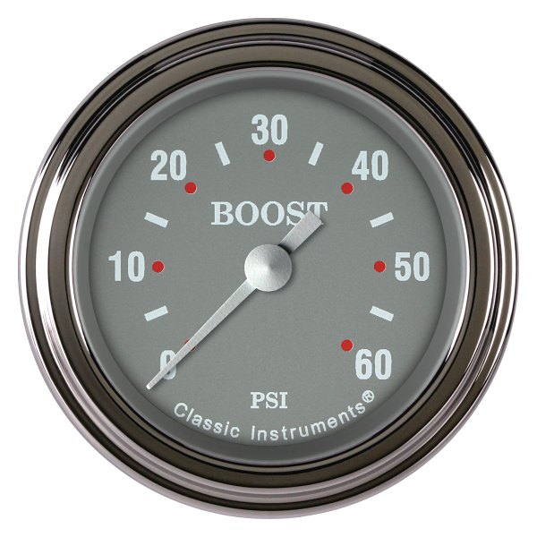 Classic Instruments® - Silver Gray Series 2-1/8" Boost Gauge, 60 psi