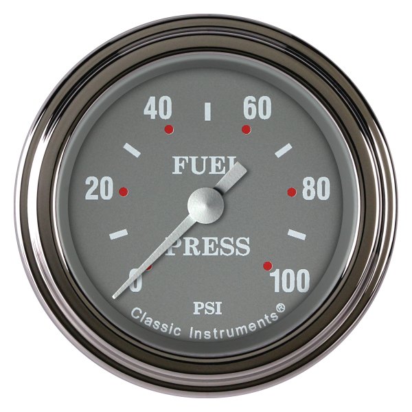 Classic Instruments® - Silver Gray Series 2-1/8" Fuel Pressure Gauge, 100 psi