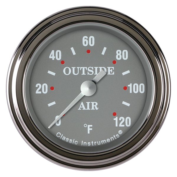 Classic Instruments® - Silver Gray Series 2-1/8" Air Temperature Gauge, 120 F
