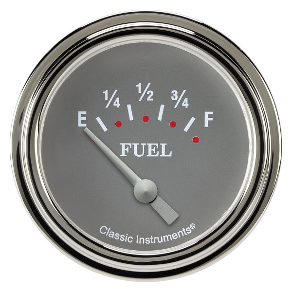 Classic Instruments® - Silver Gray Series 2-5/8" Fuel Level Gauge, 75-10