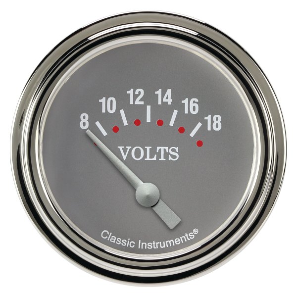Classic Instruments® - Silver Gray Series 2-5/8" Voltmeter, 8-18 V