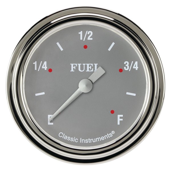 Classic Instruments® - Silver Gray Series 2-5/8" Fuel Level Gauge, Programmable