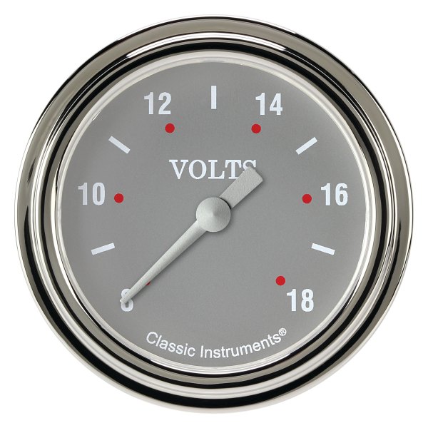 Classic Instruments® - Silver Gray Series 2-5/8" Voltmeter, 8-18 V