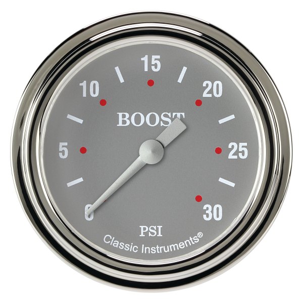 Classic Instruments® - Silver Gray Series 2-5/8" Boost Gauge, 30 psi