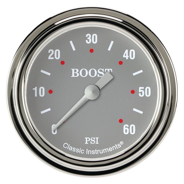 Classic Instruments® - Silver Gray Series 2-5/8" Boost Gauge, 60 psi