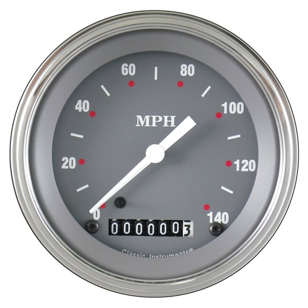 Classic Instruments® - Silver Gray Series 3-3/8" Speedometer, 140 MPH