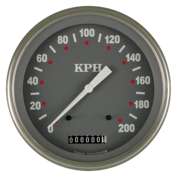 Classic Instruments® - Silver Gray Series 4-5/8" Speedometer, 200 KPH
