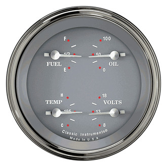 Classic Instruments® - SG Series 3-3/8" Quad Gauge, 75-10, 8-18 V