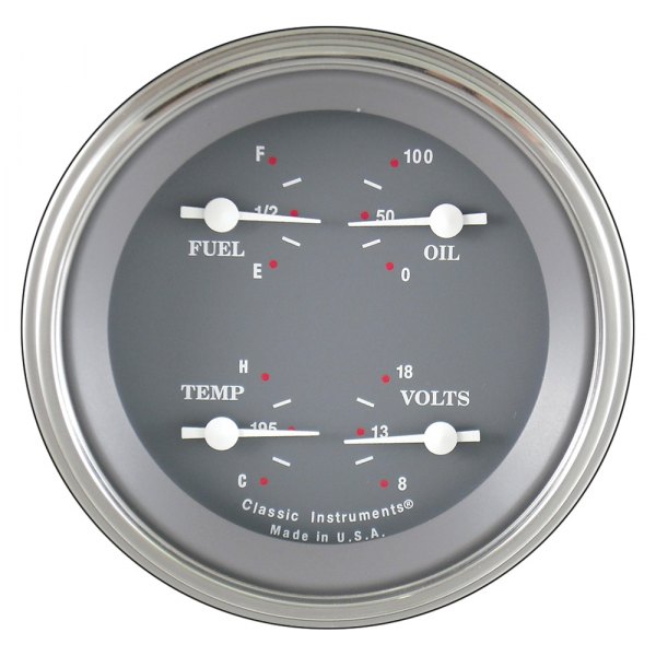 Classic Instruments® - Silver Gray Series 3-3/8" Quad Gauge