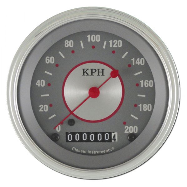 Classic Instruments® - Silver Series 3-3/8" Speedometer, 200 KPH