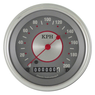 Classic Instruments® - Silver Series 3-3/8" Speedometer, 200 KPH