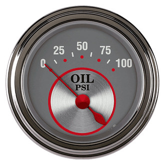 Classic Instruments® - Silver Series 2-1/8" Oil Pressure Gauge, 100 psi