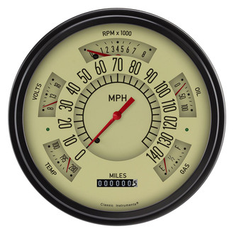 Classic Instruments® - 6-in-1 Gauge, 140 MPH, 8,000 RPM