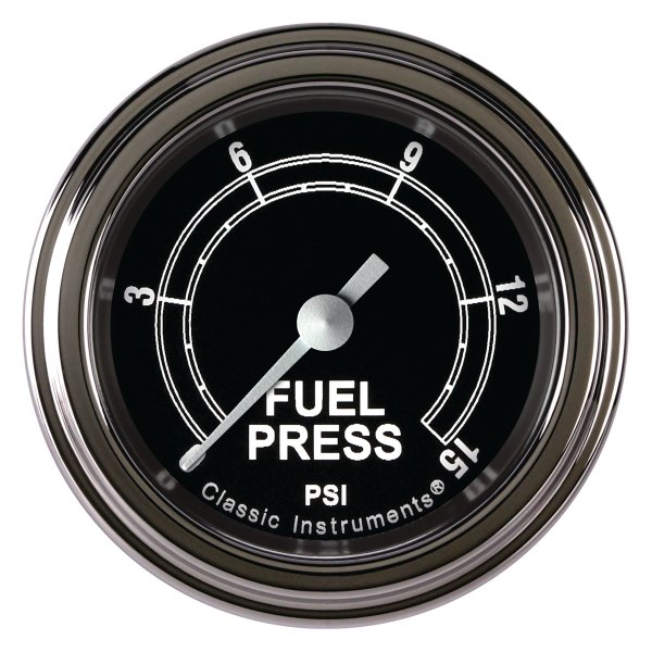 Classic Instruments® - Traditional Series 2-1/8" Fuel Pressure Gauge, 15 psi