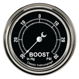 Classic Instruments® - Traditional Series Boost/Vacuum Gauge, -30 in Hg +30 PSI