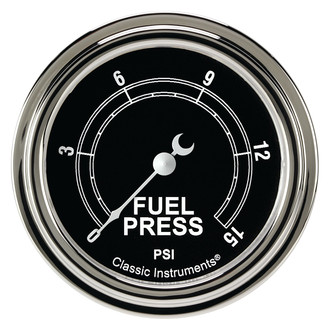 Classic Instruments® - Traditional Series 2-5/8" Fuel Pressure Gauge, 15 psi