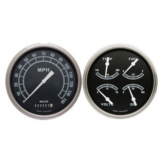Classic Instruments® - Traditional Series 4-5/8" Speedometer and Quad Gauge Set, 140 MPH