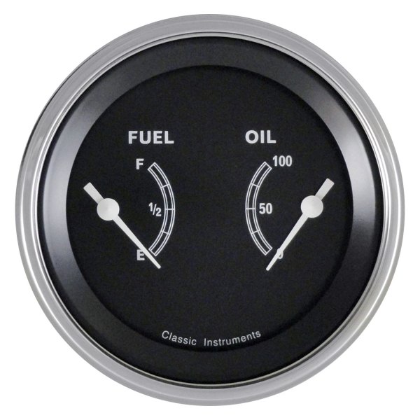 Classic Instruments® - Traditional Series 3-3/8" Fuel Level & Oil Pressure Dual Gauge
