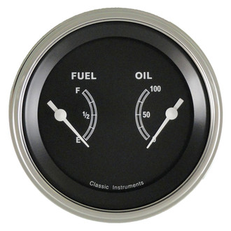 Classic Instruments® - Traditional Series 3-3/8" Fuel & Oil Dual Gauge, 240-33