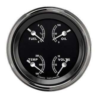 Classic Instruments® - Traditional Series 3-3/8" Quad Gauge, 75-10, 8-18 V