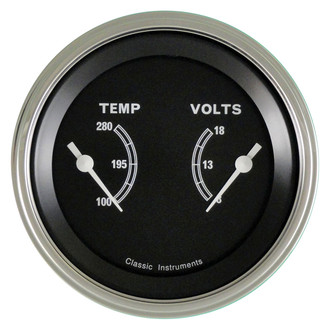 Classic Instruments® - Traditional Series 3-3/8" Dual Temperature & Volt Gauge