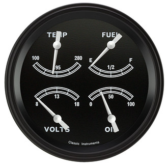Classic Instruments® - Traditional Series 4-5/8" Quad Gauge, 240-33, 8-18 V