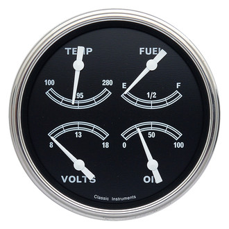Classic Instruments® - Traditional Series 4-5/8" Quad Gauge, 240-33, 8-18 V