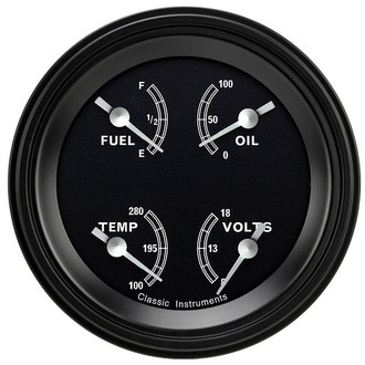 Classic Instruments® - Traditional Series 3-3/8" Quad Gauge, 240-33, 8-18 V