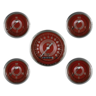 Classic Instruments® - V8 Steelie Series 3-3/8" Custom 5-Gauge Set