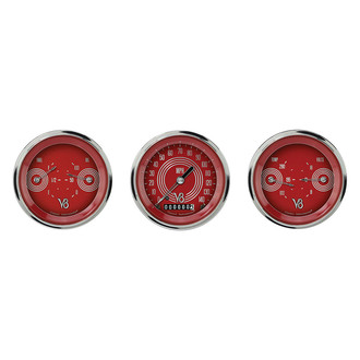 Classic Instruments® - V8 Steelie Series 3-3/8" Custom 3-Gauge Set