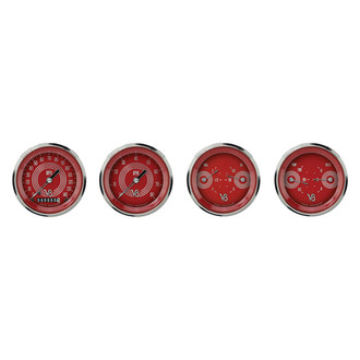 Classic Instruments® - V8 Steelie Series 3-3/8" Custom 4-Gauge Set
