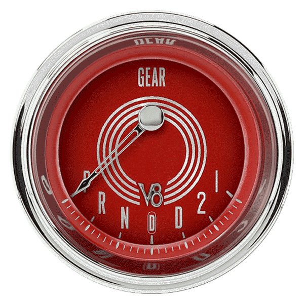 Classic Instruments® - V8 Red Steelie Series 2-1/8" Gear Position Indicator