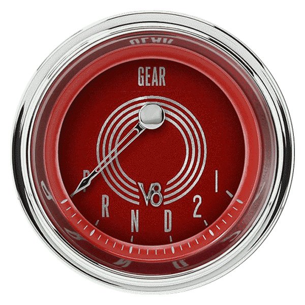Classic Instruments® - V8 Red Steelie Series 2-1/8" Gear Position Indicator