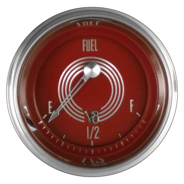 Classic Instruments® - V8 Red Steelie Series 2-1/8" Fuel Level Gauge, 240-33