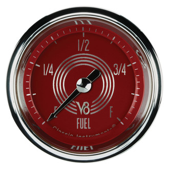 Classic Instruments® - V8 Steelie Series 2-1/8" Fuel Level Gauge, Programmable