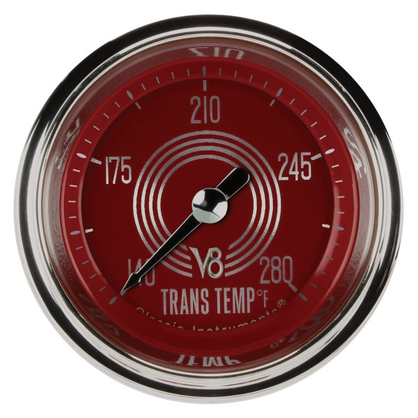 Classic Instruments® - V8 Red Steelie Series 2-1/8" Transmission Temperature Gauge