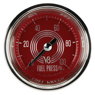 Classic Instruments® - V8 Steelie Series 2-1/8" Fuel Pressure Gauge, 100 psi