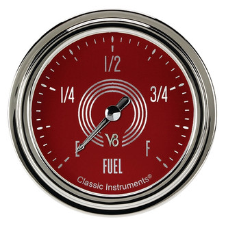 Classic Instruments® - V8 Steelie Series 2-5/8" Fuel Level Gauge, Programmable