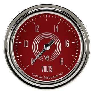 Classic Instruments® - V8 Steelie Series 2-5/8" Voltmeter, 8-18 V