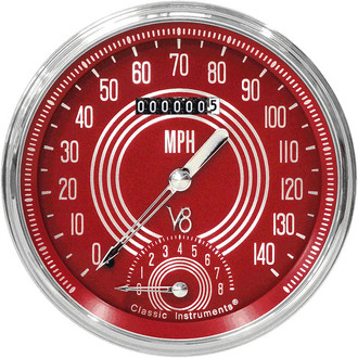 Classic Instruments® - V8 Steelie Series Speedtachular, 140 MPH, 8,000 RPM