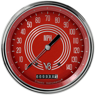 Classic Instruments® - V8 Steelie Series 4-5/8" Speedometer, 140 MPH