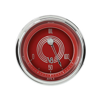 Classic Instruments® - V8 Steelie Series 2-1/8" Oil Pressure Gauge, 100 psi