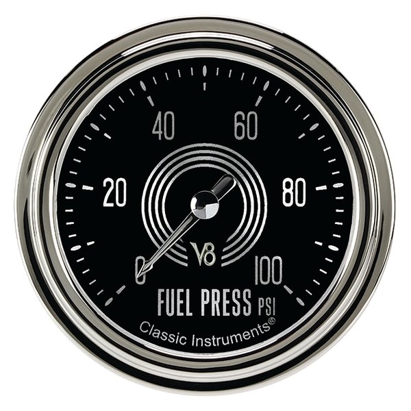 Classic Instruments® - V8 Speedster Series 2-5/8" Fuel Pressure Gauge, 100 psi