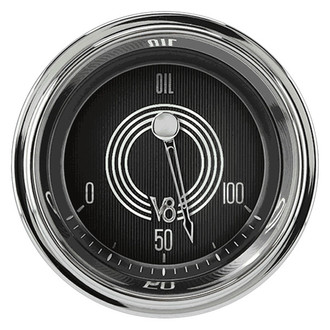 Classic Instruments® - V8 Speedster Series 2-1/8" Oil Pressure Gauge, 100 psi