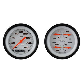 Classic Instruments® - Velocity Series 3-3/8" Speedometer and Quad Gauge Set, 160 MPH