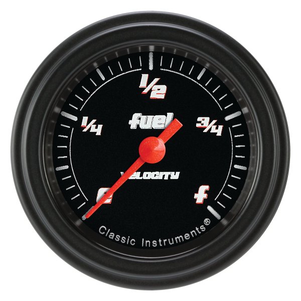 Classic Instruments® - Velocity Black Series 2-1/8" Fuel Level Gauge, Programmable