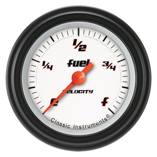Classic Instruments® - Velocity White Series 2-1/8" Fuel Level Gauge, Programmable