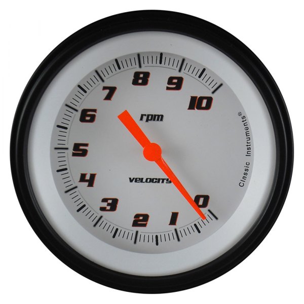 Classic Instruments® - Velocity White Series 3-3/8" Tachometer, 10,000 RPM